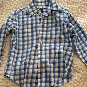 Brooks Brothers Kids Blue and White Checkered Shirt